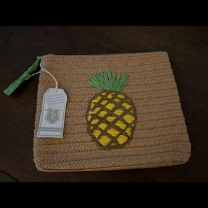 Mud Pie Straw Zipper Bag - Pineapple - NWT